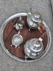 Vintage Williamsburg Kirk Stieff Pewter 5-piece Tea Coffee Set With Tray Set Usa