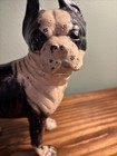 Antique Cast Iron Boston Terrier French Bulldog Doorstop Black White
