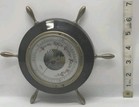 Vintage Stellar Barometer Germany Wooden Metal Ship s Wheel Metal Face Old