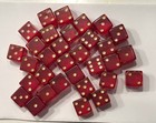 Large Collection  over 30  Of Vintage Cherry Red Bakelite Dice   5 8       tested 