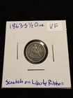 1863 Seated Liberty Half Dime   05 - Vf - Rare Key Date 