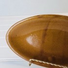 Vtg Bybee Pottery Platter - 9   x5    - Caramel - Made In Kentucky Circa 1950s - Usa
