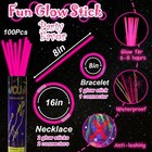 100 Pk 8  Pink Glow Sticks Bulk Party Favors  Light Up 100   