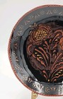 Ned Foltz Redware Folkart 2008 Pottery Floral Flower Plate 7 1 2 
