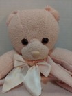 Vtg Dakin Lovie Bernhardt Bear Pink Plush Baby Security Blanket Heart Satin Trim