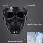 Motorcycle Face Mask Full Face dirt Bike Goggles One Size  Skull-greylens 