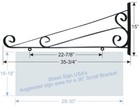 Heavy Duty Scroll Sign Bracket Antique Vintage Style Home Office Business 36 