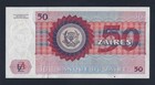 Zaire 50 Zaires 1980 P- 25  Unc  Two Holes Canceled