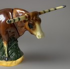 Rare  1971 Ezra Brooks Bourbon   Texas Longhorn Whiskey Decanter   Empty