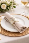 Mother Of Pearl And Brass Napkin Rings - Set Of 4