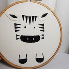 Set Of 3  Baby Nursery Wall Decor Embroidery Hoop Lion Elephant Zebra 8 