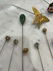 Lot Of 17 Victorian Antique   Vintage Hat   Stick Pins As Is Butterfly