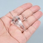 Justinstones Clear Quartz Pendulum With 6 5  Chain For Dowsing And Reiki Healing