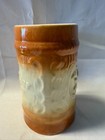 Budweiser A eagle Throwaway Stein Mccoy Pottery Orange 5 1 2  Vintage 1950s
