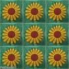 C298 - Mexican Handmade Talavera Clay Tile Folk Art 4x4   Handpainted