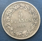                           1849 Belgium 5 Francs   5 Francs - L  opold I                          