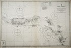 Nautical Chart  west Indies S to Domingo To Dominica  British Admiralty  1948
