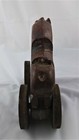 Folk Art Red   Blue Carved Wood Horse On Wheels Pull Toy  Antique 1700 s 1800 s
