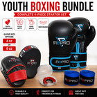 Kids Youth Boxing Set 4oz 6oz Gloves Focus Mitts Wraps Mouthguard Training Kit