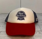 Pabst Blue Ribbon Pbr Beer Hat Men Adjustable Snapback Foam Trucker Mesh Back