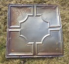 Antique Ceiling Tin Tile Elegant Iridescent Carnival Octagon Frame Canvas Chic