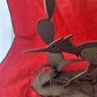 Dan Day Roadrunner Iron Sculpture Cactus Southwest Western Bird Rustic Welding