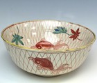 Antique Japanese Kutani Kingyo Bowl Dia  9  Meiji Period 