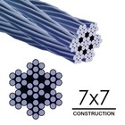 1 16-inch Galvanized Steel Wire Rope - 7x7 Heavy-duty Aircraft Cable  250 Ft    
