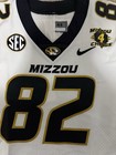 Game Worn Men s Nike White Missouri Mizzou Tigers Used Football Jersey Sz 44  82