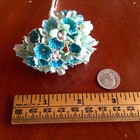 Vtg Millinery Flower Forget Me Not Blue Bloom Cluster For Hat Wedding   Hair B1