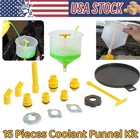 Radiator Coolant Filling Funnel Kit Spill Proof Cooling Fluid Bleeder Adapters