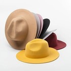 Classic Wide Brim Fedora Hat Felt Panama Jazz Cap Unisex Style  Men  Woman
