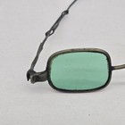 Antique 1800 s Civil War Eyeglasses Glasses Rectangle Green Lense Brass Frames