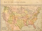 1879 Original Engraved Color Map Of The United States    New 11x14 Mat