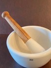 Vtg 1920s Large Coors Usa Apothecary Porcelain 8 mortar W 11  Wood Handle Pestle