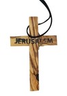 Traditional Simple Holy Land Olive Wood Cross Pendant Necklace 2 75 