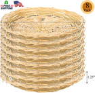 Fasmov 8 Pack Bamboo Paper Plate Holder  10 Inches Wicker Paper Plate Holder Bam