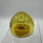 Vintage Yellow Glass Genie Bottle Decanter Mushroom Shaped Stopper Cork Bottom