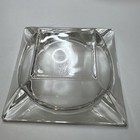 Mcm Vintage Clear Thick Glass Square Star Cigar Cigarette Ashtray 5 7 8   