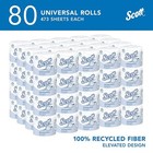 80 Rolls Scott Professional 100  Recycled Fiber Standard Roll Bulk Toilet Paper