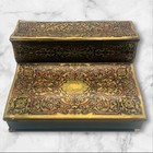 Antique C1880s Wood French Boulle Brass Inlaid Writing Slope Secretary Box