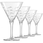 Luxury Engraved Martini Glasses Set Elegant Cocktail Drinkware Dishwasher Safe
