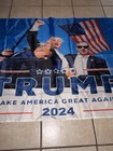 3x5 Trump 2024 Attempted Assassination   Usa Flag Banner 100d W  Grommets