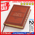 The Holy Bible King James Version Large Print Thumb Indexed Edition   Tan Faux L