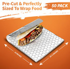 Insulation Sandwich Wrapping Paper Aluminum Foil Sheets -  50 Pack  -  14  X 10 