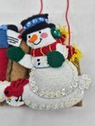 Vtg Bucilla  Felt Applique Xmas Ornament Snowman   Cardinal At Mailbox Finished