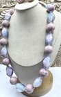 Ooak Stunning Vintage Pastel Set Lucite Chunky Necklace Earrings