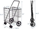 Portable Folding Shopping Cart Double Storage Baskets Utility Trolley Multi Use