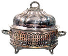 Vintage Silver Plated Chafing Dish Food Warmer Buffet Server Ornate Design
