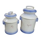 Atlantic Mold 74  Kitchen Canister Jar Set Rare Farmhouse Milk Jug Cookie Vtg